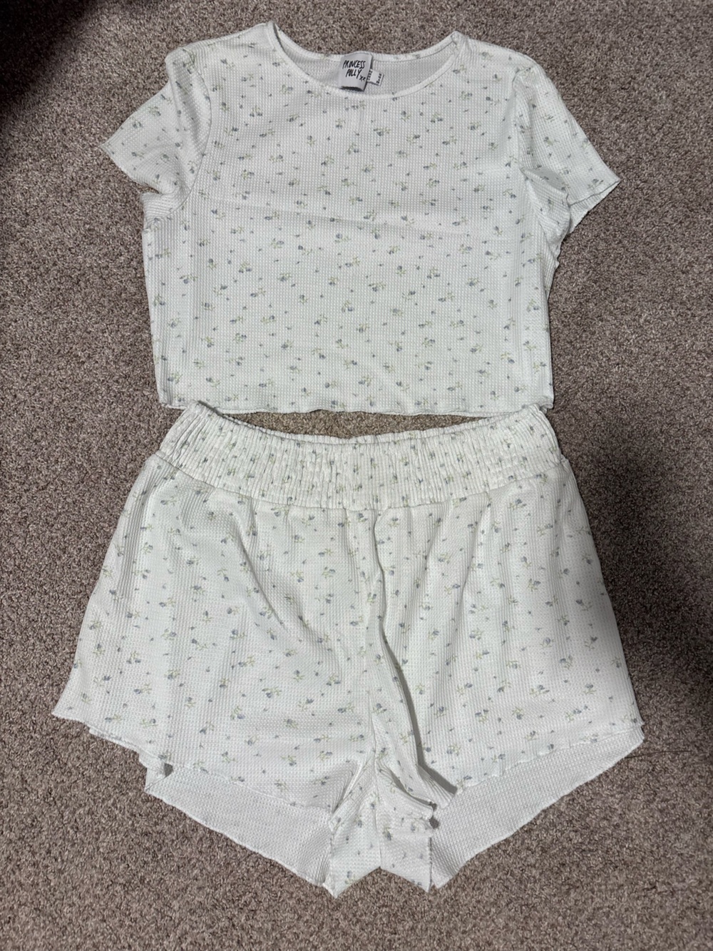 Princess Polly White Floral Pajama Set Medium